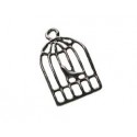 Lot de 10 breloques pendentifs "cage oiseau"