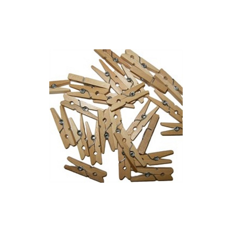 Jiacheng29 Lot de 50 mini pinces à linge en bois pour papier photo