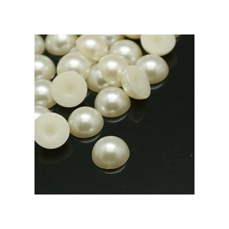 lot de 100 demi perles rondes acryliques blanc 