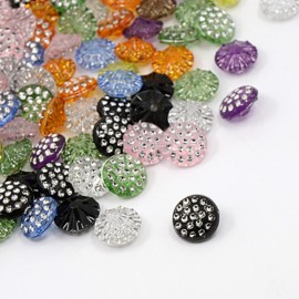 lot 20 boutons 13 mm dome demi perle strass