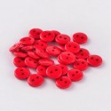 lot 50 boutons rouge 11.5 mm 2 trous