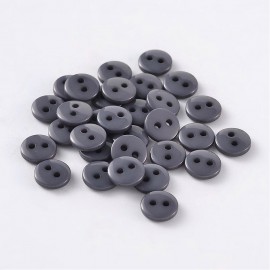 lot 50 boutons noir 11.5 mm 2 trous