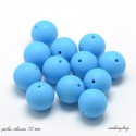 lot de 5 perles en silicone enfant attache tétine bleu 