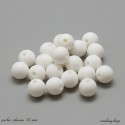 lot de 5 perles en silicone enfant attache tétine blanc