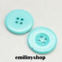 lot 20 boutons turquoise 11 mm 4 trous