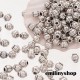 lot 50 perles entretoise intercalaire liserais gris argent apprêt bijoux 4 mm