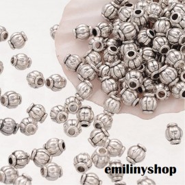 lot 50 perles entretoise intercalaire liserais gris argent apprêt bijoux 4 mm