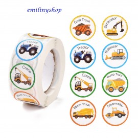 lot 50 etiquettes stickers camion engin chantier enfant 